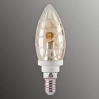 E14 4W 827 LED candle bulb, ice gold pattern