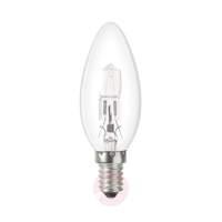 E14 18 W Halogen lamp, candle shape, clear