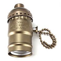 E27 Bakelite Base Bulb Socket Lamp Holder with Switch Black/Bronze/Silver/Golden color