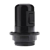 e27 black color base bulb socket lamp holder with switch 4a 250v