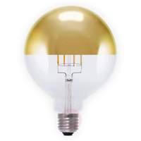 E27 8W 926 LED globe half mirror bulb G125 gold