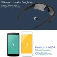E2 Smart Sunglasses Wireless Bluetooth Stereo Headset Polarized Glasses Solar & Luminous Replaceable Lens Music Headphone Hands-free w/ Mic Self-timer