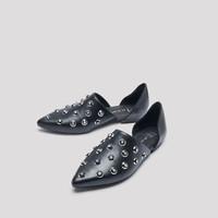 E8 by Miista SS17 Danny Black Silver Flats E8 Flats