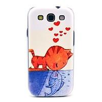 Eating Fish Cat Pattern Hard Back Case Cover for Samsung Galaxy S3 I9300