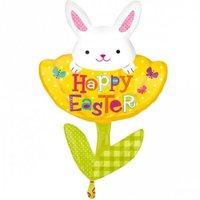 Easter Bunny Flower Foil Balloon