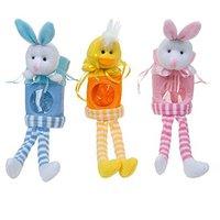 Easter Arts & Craft Bonnet Decorations Egg Hunt - Set Of 3 Animal Gift Pouches