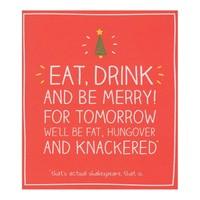 eat drink and be merry christmas card