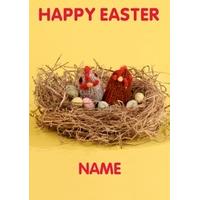 easter chickens knit and purl card