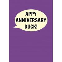 East Midlands-Appy Anniversary Duck | Anniversary Card | DI1025