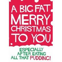 Eating Pudding| Funny Christmas Card |DM2136