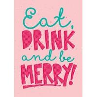 eat drink and be merry traditional christmas card ch1089