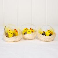 Easter Chick and Hens in Baskets