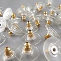 Earring Back Classic Gold Plated Round White Jewelry For Daily Casual 1set