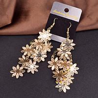 Earring Flower Drop Earrings Jewelry Women Wedding / Party / Daily / Casual Alloy 2pcs Gold / Silver