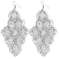 Earring Leaf Drop Earrings Jewelry Women Party Alloy Silver