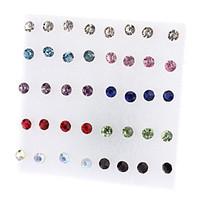 Earring Stud Earrings Jewelry Women Daily Rhinestone Assorted Color