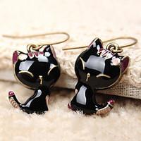 Earring Drop Earrings Jewelry Women Daily Alloy Black