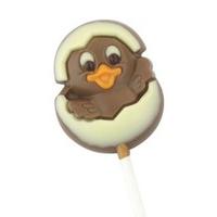 Easter chick in egg chocolate lollipop