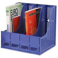 Easy to Assemble (A4) Storage Rack Blue for Lever Arch Polypropylene 4 Sections