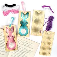easter bunny wooden cross stitch bookmark kits pack of 4