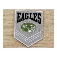 Eagles Embroidered Iron On Motif Applique Grey