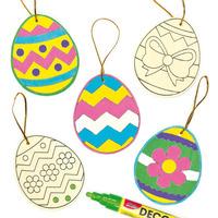 easter egg wooden decorations pack of 10