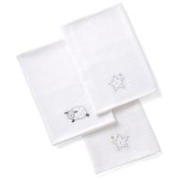 east coast silver cloud 3pk muslin squares counting sheep