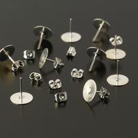 Earring Post with Pad Pack - Silver Plated