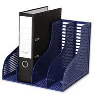 Easy to Assemble (A4) Storage Rack Blue for Lever Arch Polypropylene 4 Sections