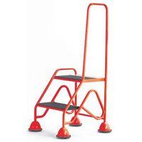 easy glide mobile 2 step looped handrail red 640 x 1210 x 560