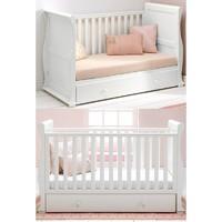 east coast alaska sleigh cot bed white underbed drawer