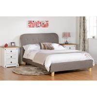 eaton grey fabric bed double