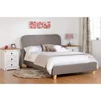 eaton grey fabric bed single