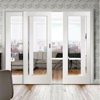 Easi-Slide OP2 White Cesena Sliding Door System with Bevelled Clear Glass in Three Size Widths