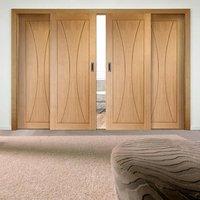 Easi-Slide OP1 Oak Verona Flush Sliding Door System in Four Size Widths