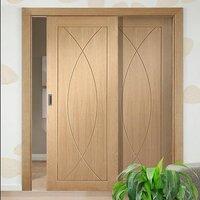 easi slide op3 oak pesaro flush sliding door system in four size width ...