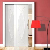 easi slide op3 white pesaro flush sliding door system in four size wid ...