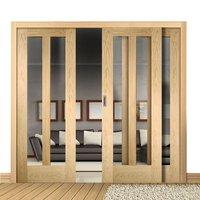 easi slide op2 oak novara sliding door system in three size widths wit ...