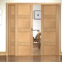 Easi-Slide OP2 Oak Latina Flush Sliding Door System in Three Size Widths