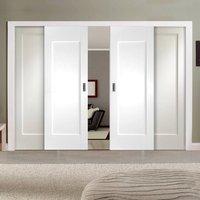 Easi-Slide OP1 White Shaker Pattern 10 Style Panel Sliding Door System in Four Size Widths