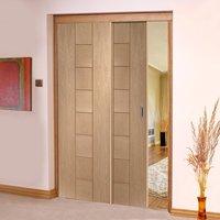 Easi-Slide OP3 Oak Messina Flush Sliding Door System in Four Size Widths