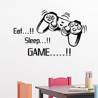 Eat Sleep Game Vinyl Wall Art Stickers Gamer Xbox Ps3 Boys Bedroom Letter Quotes Home Decoration Wall Mural