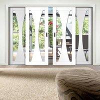 Easi-Slide OP1 White Verona Sliding Door System in Three Size Widths with Clear Glass