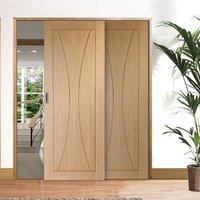 Easi-Slide OP3 Oak Verona Flush Sliding Door System in Four Size Widths