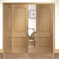 Easi-Slide OP2 Oak Piacenza Flush Sliding Door System in Three Size Widths