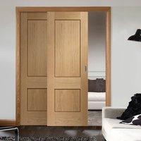 Easi-Slide OP3 Oak Piacenza Flush Sliding Door System in Three Size Widths