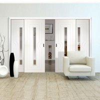 easi slide op1 white potenza sliding door system with clear glass in t ...