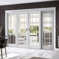 Easi-Slide OP1 White Worcester Three Pane Sliding Door System in Four Size Widths with Clear Glass