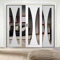 Easi-Slide OP2 White Verona Sliding Door System in Three Size Widths with Clear Glass