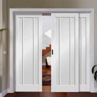 Easi-Slide OP2 White Worcester 3 Panel Sliding Door System in Four Size Widths